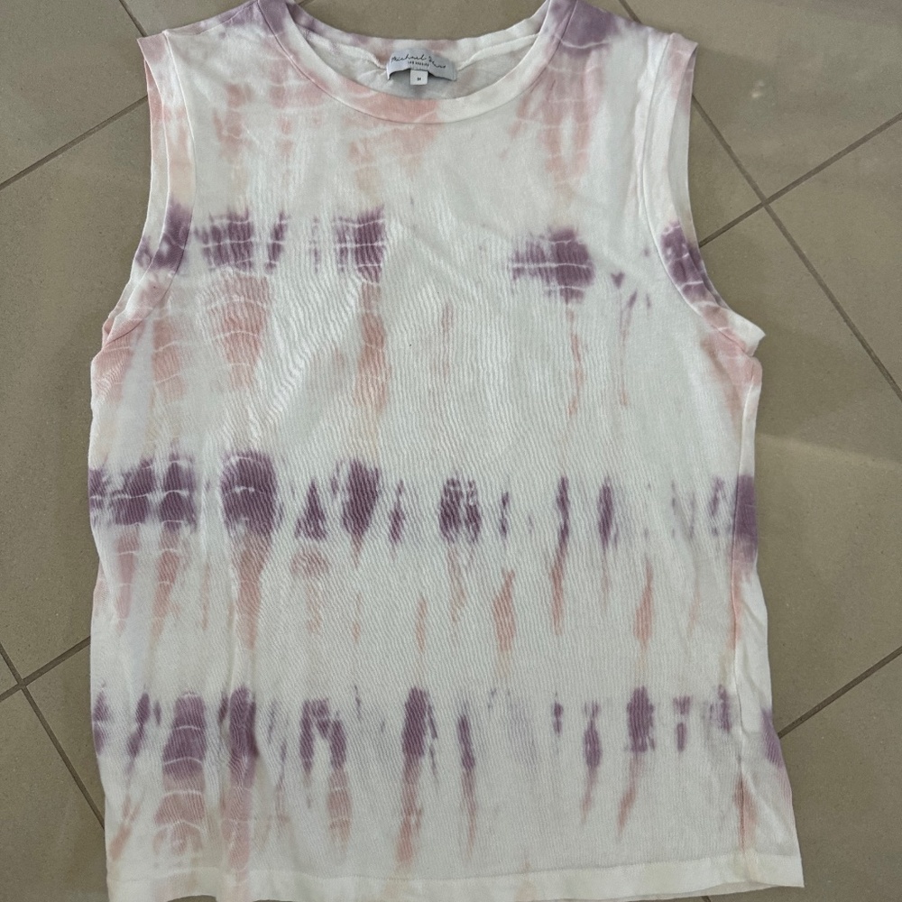 Michael Stars Iris Tie Dye Muscle Tank-size Medium